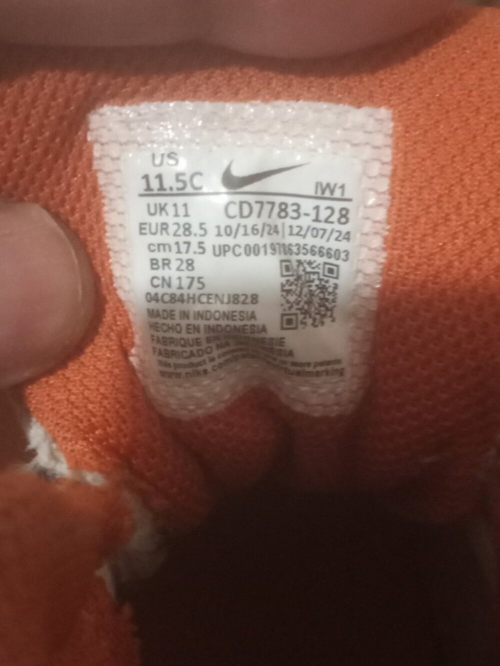 Nike Court Borough Mid High White Orange Size 11.5C Athletic Shoes CD7783-128 - Picture 2 of 12